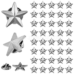 24Pcs Alloy Star Lapel Pin Brooches, Badges for Backpack Clothes, Gunmetal, 17x18x4mm(JEWB-FH0001-37B)