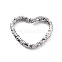 304 Stainless Steel Quick Link Connectors, Twisted Open Linking Rings, Heart, 12x14x1.4mm, Inner Diameter: 8x12mm(STAS-E210-01D-P)