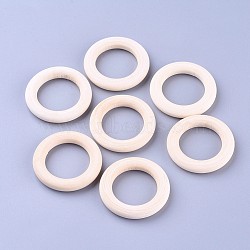 Unfinished Wood Linking Rings, Annular, Khaki, 40x8mm, Hole: 25.5mm(X-WOOD-F002-01-40mm)