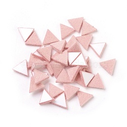 Flocky Acrylic Cabochons, Triangle, Pink, 8.5x9.5x1.5mm(X-OACR-I001-J03)