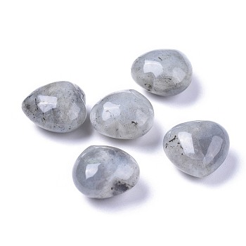 Natural Labradorite Heart Love Palm Worry Stone, Healing Crystal, 20x20x13~13.5mm