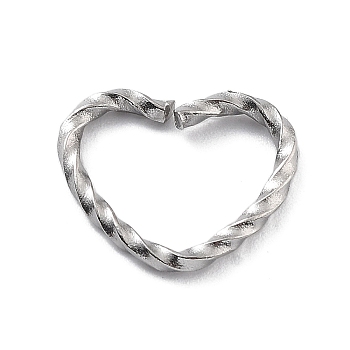 304 Stainless Steel Quick Link Connectors, Twisted Open Linking Rings, Heart, 12x14x1.4mm, Inner Diameter: 8x12mm