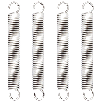 304 Stainless Steel Closed Extension Spring, Stainless Steel Color, 131x16mm