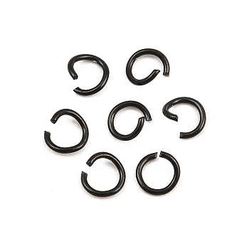 304 Stainless Steel Open Jump Rings, Ion Plating(IP), Black, 4x0.6mm, Inner Diameter: 2.8mm, 22 Gauge