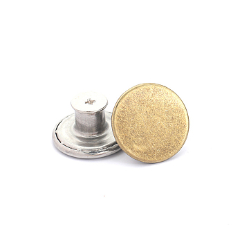 Alloy Button Pins for Jeans, Nautical Buttons, Garment Accessories, Round, Antique Bronze, 17mm