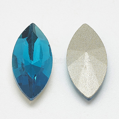 Cabochons en verre avec strass de dos avec point(RGLA-T083-7x15mm-14)-2