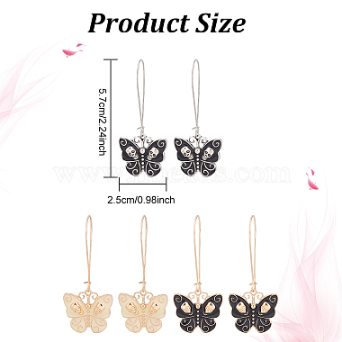 ANATTASOUL 3 Pair 3 Color Enamel Butterfly with Skull Hoop Earrings(EJEW-AN0002-46)-2