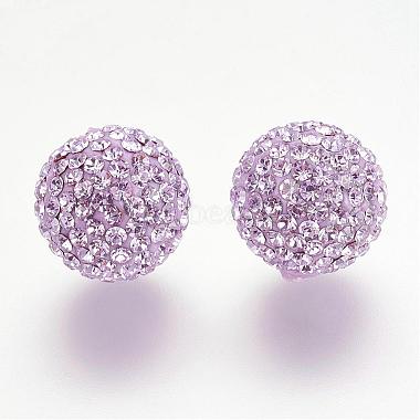 Half Drilled Czech Crystal Rhinestone Pave Disco Ball Beads(RB-A059-H12mm-PP9-371)-2