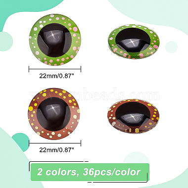 BENECREAT 72Pcs 2 Colors Eye Printed Glass Cabochons(GGLA-BC0001-009)-2