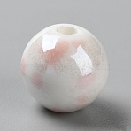 Handmade Porcelain Beads, Bright Glazed Porcelain, Gainsboro, Round, 12x11.5mm, Hole: 3mm(PORC-TAC0008-02H)