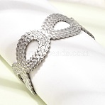 25.5MM 304 Stainless Steel Hollow Leaf Wide Cuff Bangles for Women, Tarnish Free, Stainless Steel Color, Inner Diameter: 2.09x2.38 inch(5.3x6.05cm)(SA-CBAB767-29P)