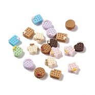 Biscuits Mixed Shapes Opaque Resin Decoden Cabochons, Imitation Food, Mixed Color, 13x10~13x6.5~7mm(RESI-G041-C05)
