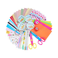 PandaHall Elite DIY Photo Album Scrapbook Crafts, Sticker, Photo Corners, Craft Punch, Water Chalk Pen, Decorative Adhesive Tapes, Paper, Craft Lace Scissors, Mixed Color, 20x10mm(DIY-PH0015-01)