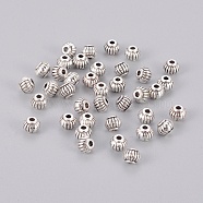 Tibetan Style Spacer Beads, Lead Free & Cadmium Free & Nickel Free, Lantern, Antique Silver, about 5mm in diameter, 4mm long, hole: 1.5mm(X-LF0471Y-NF)