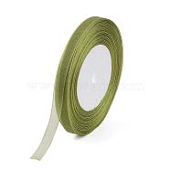 Sheer Organza Ribbon, DIY Material for Ribbon, Yellow Green, 1/2 inch(12mm), 500yards(457.2m)(RS12mmY052)