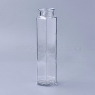 Transparent Glass Drink Bottles, for Storing Juices, Beverages, Tea, Hexagonal, Clear, 19x5.5cm, Hole: 2.9cm, Capacity: 350ml(11.83 fl. oz)(AJEW-WH0096-24)
