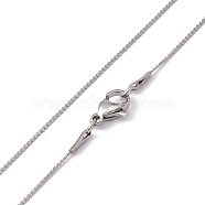 304 Stainless Steel Serpentine Chain Necklace for Men Women, Stainless Steel Color, 17.72 inch(45cm)(NJEW-G076-01B-P)