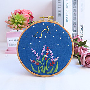 Flower & Constellation Pattern 3D Bead Embroidery Starter Kits, including Embroidery Fabric & Thread, Needle, Instruction Sheet, Scorpio, 200x200mm(DIY-P077-086)