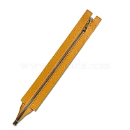 Metal Zipper Accessories, with PU Leather Frame, for Crochet Purse Making, Goldenrod, 35.5x4.7cm(PW-WG53953-12)