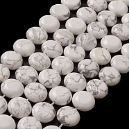 Natural Howlite Beads Strands, Flat Round, 14.6~15.5x6~6.5mm, Hole: 0.8mm, about 27pcs/strand, 15.59''~15.87''(39.6~40.3cm)(G-M403-C07)