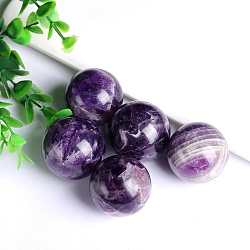 Natural Amethyst Crystal Ball, Reiki Energy Stone Display Decorations for Healing, Meditation, Witchcraft, 16~18mm(PW-WG45537-01)