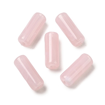 Transparent Acrylic Beads, Column, Pink, 18x7mm, Hole: 2.5mm, about 787pcs/500g