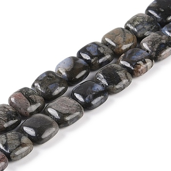 Natural Glaucophane Beads Strands, Square, 10x10x5mm, Hole: 1mm, about 41pcs/strand, 16.06 inch(40.8cm)