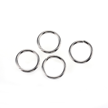 304 Stainless Steel Open Jump Rings, Stainless Steel Color, 8x0.9mm, about 6.2mm inner diameter