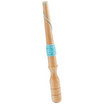 Manual Beech Wood Floss Bobbin Winder, Thread Craft and DIY Sewing Embroidery Craft, Tan, 300x16.5mm