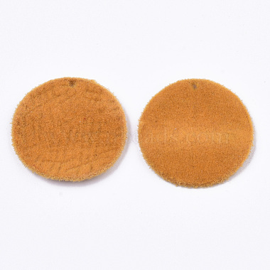 Orange Flat Round Alloy Pendants
