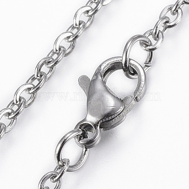 304 Stainless Steel Cable Chain Necklaces(X-NJEW-K090-01P)-2