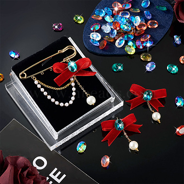 cheriswelry 120piezas 12 colores cabujones de diamantes de imitación de resina transparentes con parte posterior puntiaguda(KY-CW0001-01)-8
