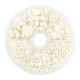 Beige Imitation Pearl Beads Acrylic Dome Cabochons Assorted Mixed Sizes 4-12mm Flat Back Pearl Cabochons(SACR-PH0001-24)-1