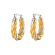 Two Tone 304 Stainless Steel Hoop Earrings for Women(ZB8618-2)-1