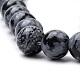 Chapelets de perles de flocon de neige en obsidienne naturelle(G-S259-20-8mm)-3