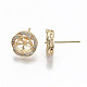 Brass Micro Pave Clear Cubic Zirconia Stud Earring Findings(KK-T062-53G-NF)-3