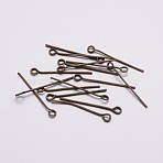 Iron Eye Pin, Cadmium Free & Nickel Free & Lead Free, Antique Bronze, 24x0.7mm, Hole: 2mm, about 11600pcs/1000g(EPAB2.4cm-NF)