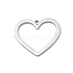 201 Stainless Steel Pendants, Heart Charms, Laser Cut, Stainless Steel Color, 21.5x25x1.5mm, Hole: 1.5mm(SA-CBA9671-02P)