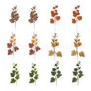 Crafans 30Pcs 6 Colors Artificial Plastic Maple Leaf, for Wedding Party Home Room Decorations, Mixed Color, 320~335x170~182x3~4mm, 5pcs/color(AJEW-CF0001-03)