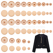 WADORN 50Pcs 5 Style 1-Hole Alloy Shank Buttons, Flat Round, Golden, 10~25x6.5~8mm, Hole: 2~2.5mm, 10pcs/style(BUTT-WR0001-10A)