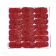 Faux Mink Fur Rectangle Decoration, Pom Pom Ball, for DIY Bowknot Hair Accessories Craft, Red, 8~8.5x3.7~4cm, about 21pcs/board(FIND-S320-01A-06)