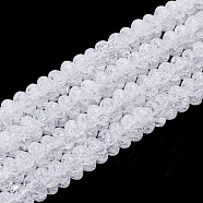 Synthetic Crackle Quartz Beads Strands, Rondelle, White, 9~10x4.5~6mm, Hole: 1.2mm, about 47pcs/strand, 15.5 inch(G-S285-07)