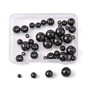 Unicraftale 40Pcs 4 Style 304 Stainless Steel Beads, Round, Electrophoresis Black, 4~10mm, Hole: 2~3mm, 10pcs/style(STAS-UN0038-24)