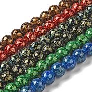 Baking Painted Glass Bead Strands, Round, Mixed Color, 10x9.5mm, Hole: 1.5mm, about 38pcs/strand, 14.17''(36cm)(DGLA-Z001-01B)