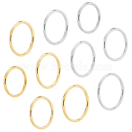10Pcs 10 Style 201 Stainless Steel Plain Band Rings for Women, Golden & Stainless Steel Color, Inner Diameter: 14.8~18mm, 1pc/style(RJEW-UN0001-09)