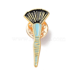 Golden Alloy Brooches, Enamel Pins, for Backpack Cloth, Cosmetic Brush, 30.5x13x1.5mm(JEWB-K020-01H-G)