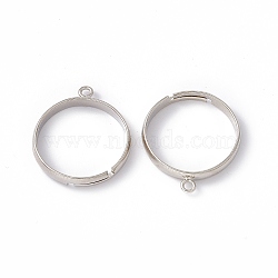 Brass Loop Ring Bases, Adjustable, Lead Free, Cadmium Free and Nickel Free, Platinum Color, Size: about 19mm in diameter, 17mm inner diameter, 1mm thick, Loop: about 2mm(EC159)