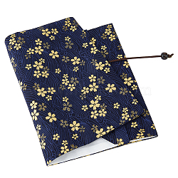 Sakura Pattern Cloth Book Covers, Notebook Wraps, Rectangle, Midnight Blue, 214x164x3mm(AJEW-WH0413-51A)