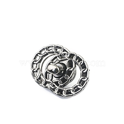 Donut Shape Alloy Decorative Buckles, Bag Decorations, Gunmetal, 3x4cm(PW-WG19518-03)