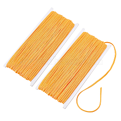 Polyester Cord, Soutache Braided Cord, for Clothing Accessories, Dark Orange, 3x1mm, about 32.81 Yards(30m)/Card(OCOR-WH0080-18B)